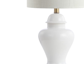Qin 22" Ceramic/Iron Classic Cottage LED Table Lamp - JONATHAN Y